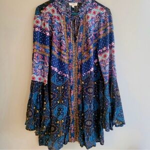 Umgee Bohemian Multicolor Long Sleeve Dress